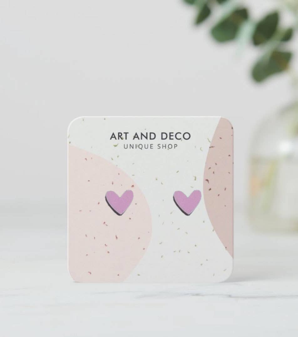 Light Pink Heart Stud Earrings - Addie Rose Boutique - Austin