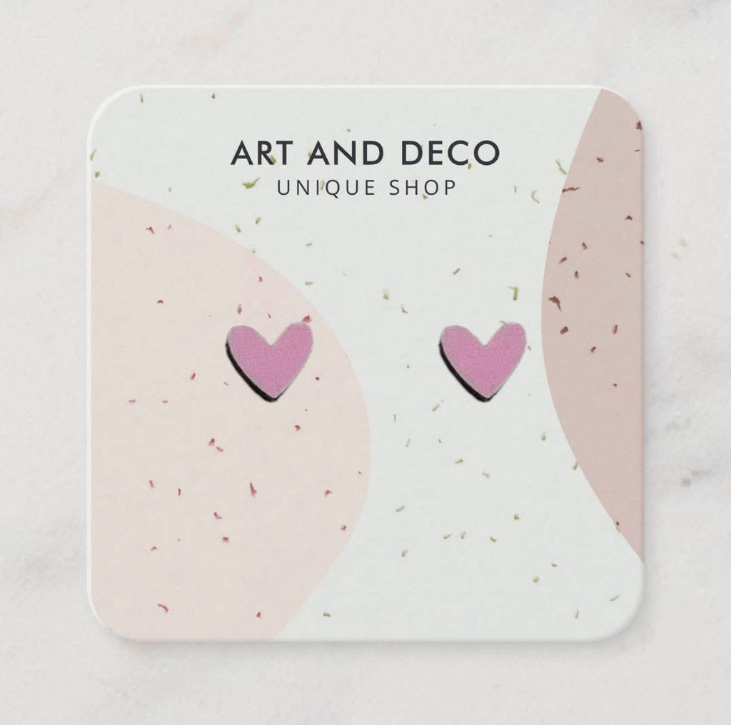 Light Pink Heart Stud Earrings - Addie Rose Boutique - Austin