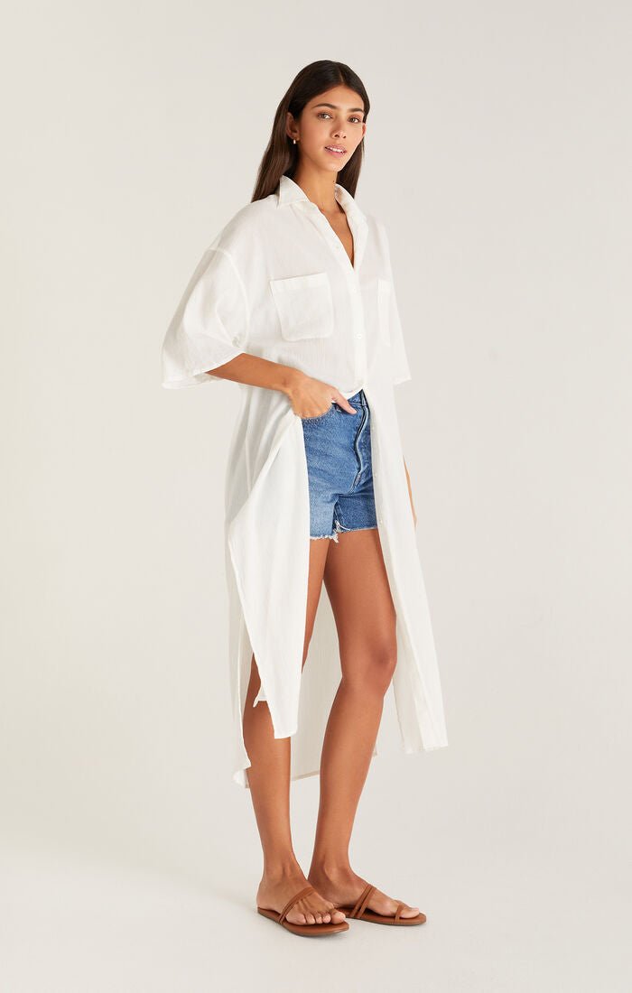 Lina Button Down Duster - Addie Rose Boutique - Austin