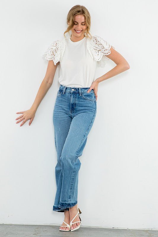 Linsei Flutter Top - Addie Rose Boutique - Austin
