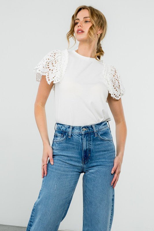 Linsei Flutter Top - Addie Rose Boutique - Austin