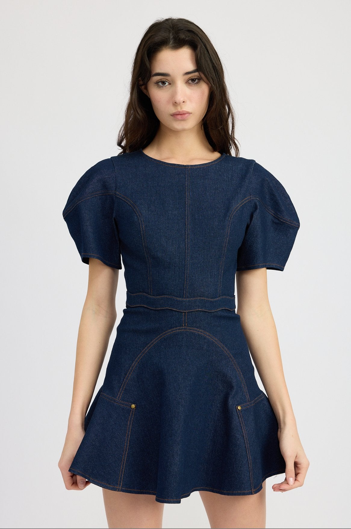 Loreal Denim Mini Dress - Addie Rose Boutique - Austin