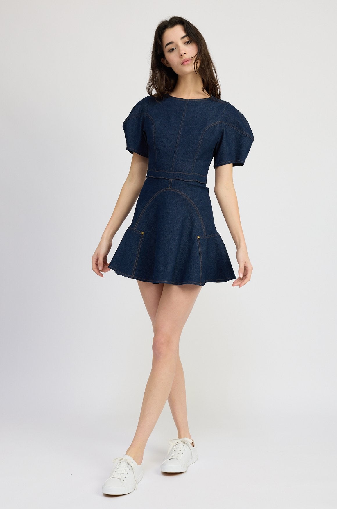 Loreal Denim Mini Dress - Addie Rose Boutique - Austin