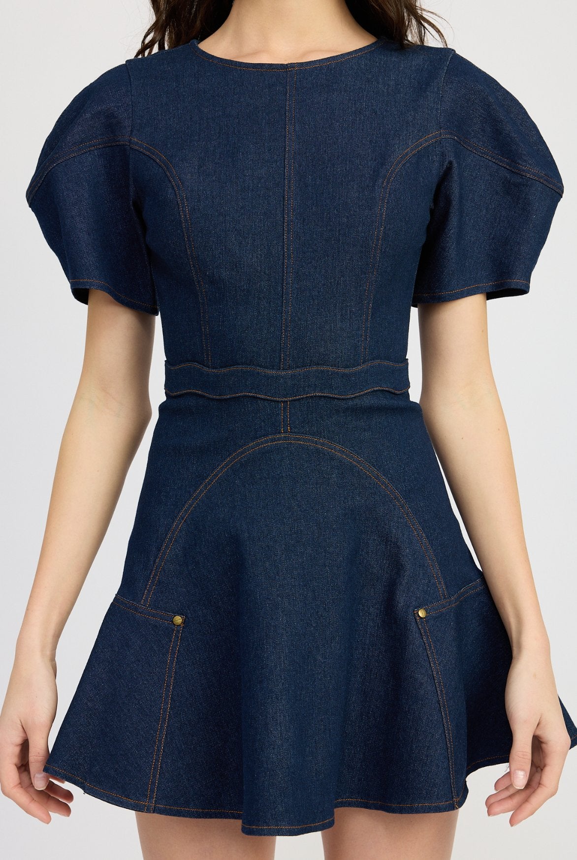 Loreal Denim Mini Dress - Addie Rose Boutique - Austin