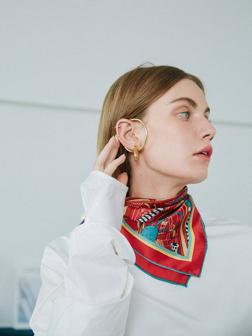 Lost Pattern NYC - "Madagascar" Silk Bandana - Red - Addie Rose Austin