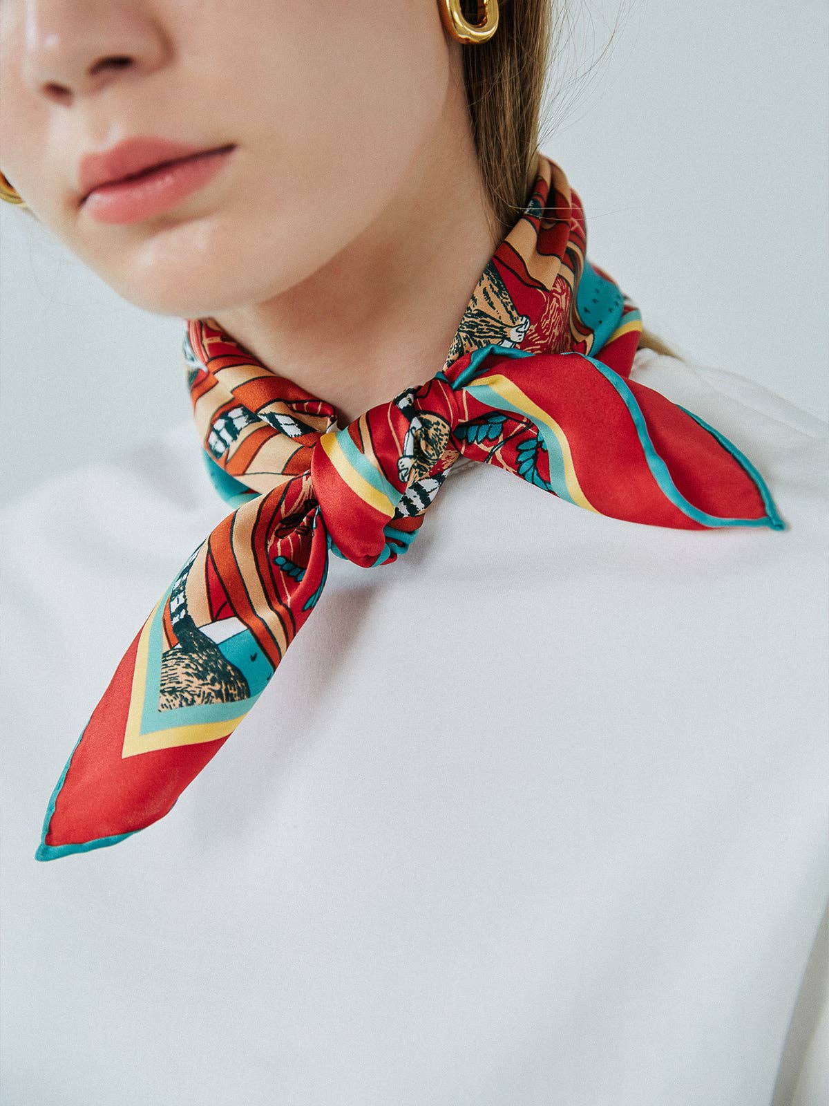 Lost Pattern NYC - "Madagascar" Silk Bandana - Red - Addie Rose Austin