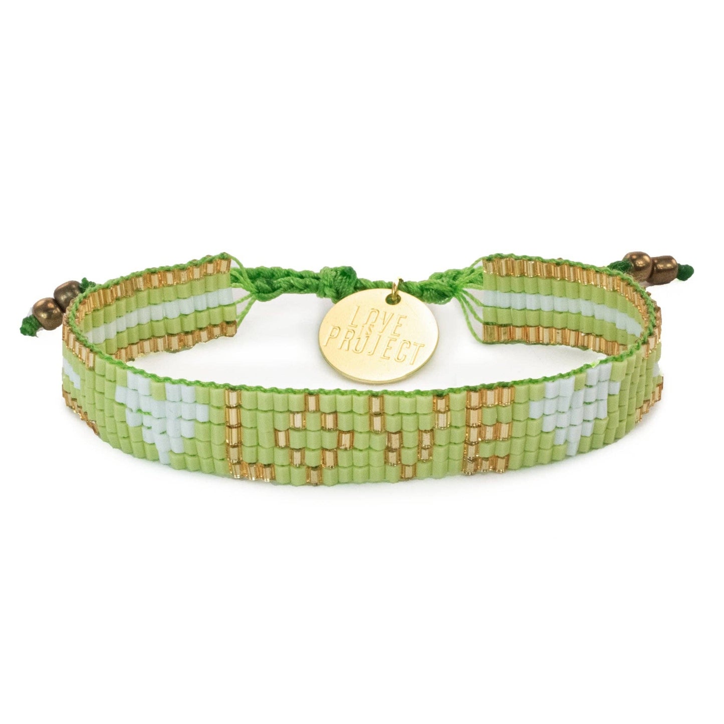 Love Is Project - Kids' Seed Bead LOVE with Hearts Bracelet - Lime - Addie Rose Boutique - Austin