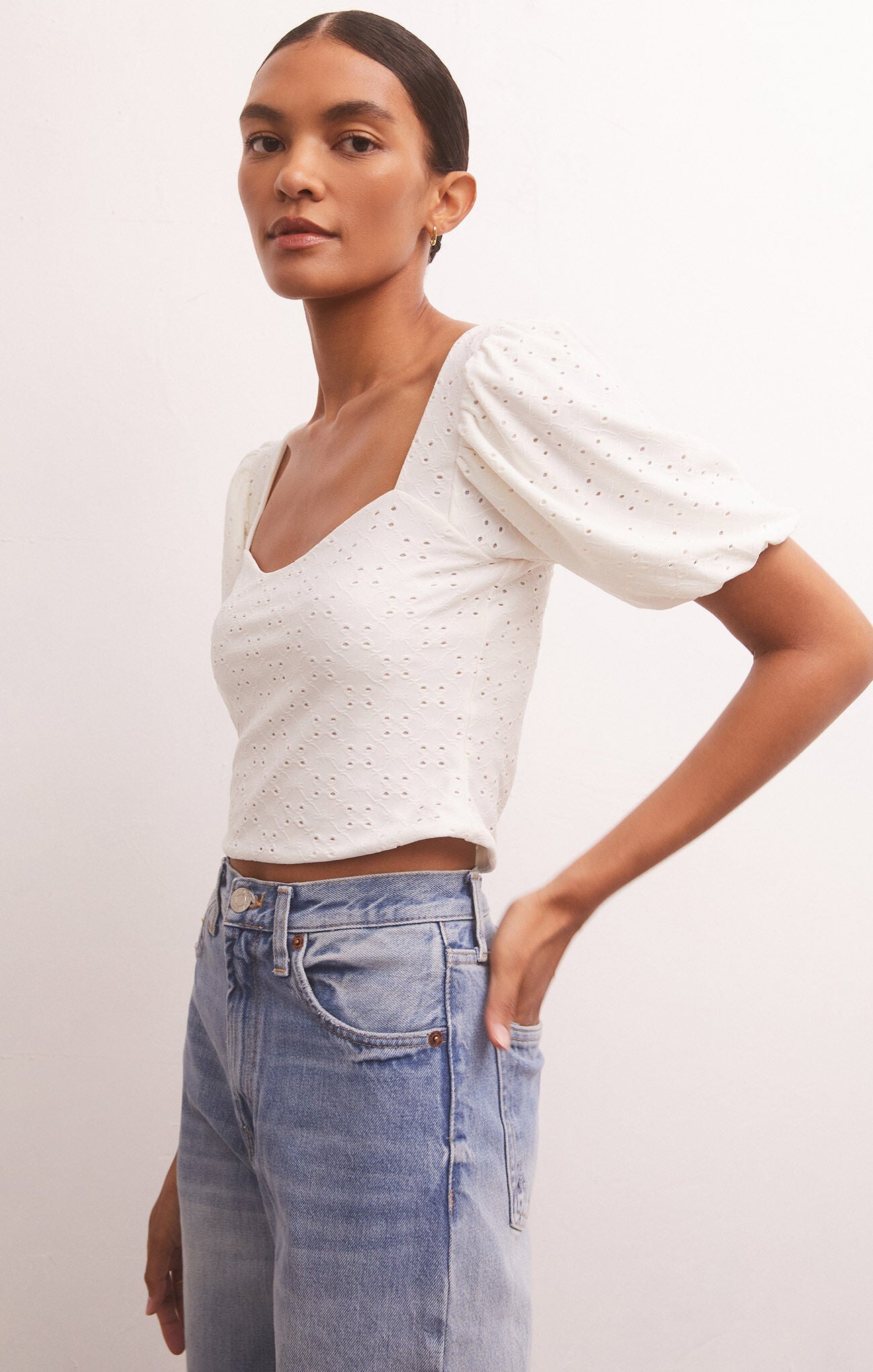 Mae Eyelet Top - Addie Rose Boutique - Austin