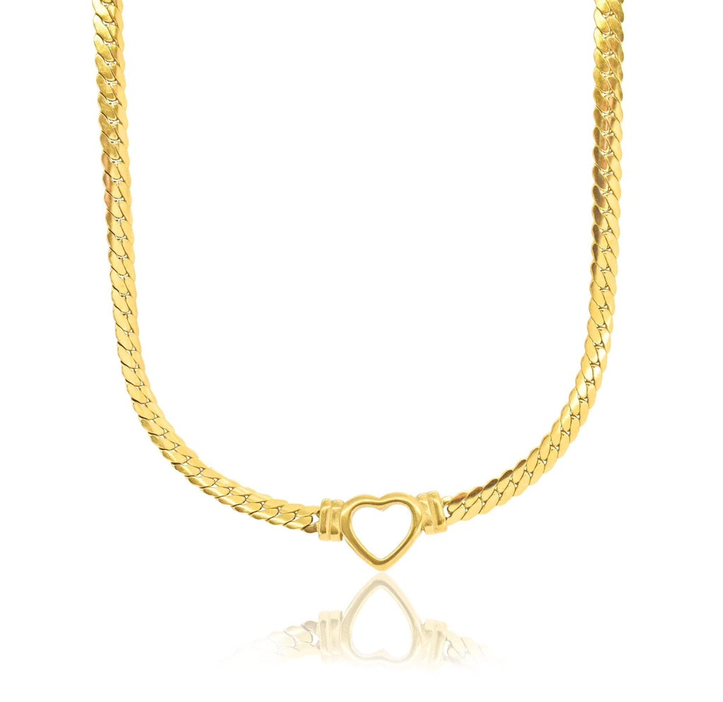 MAI DESIREE - VITTORIA HEART SNAKE CHAIN NECKLACE - Addie Rose Boutique - Austin