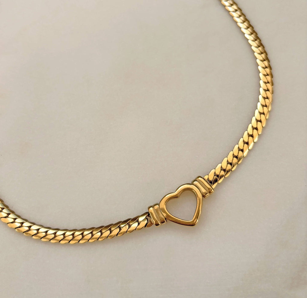 MAI DESIREE - VITTORIA HEART SNAKE CHAIN NECKLACE - Addie Rose Boutique - Austin