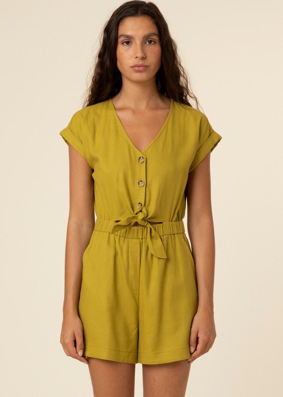 Maine Woven Romper - Addie Rose Boutique - Austin