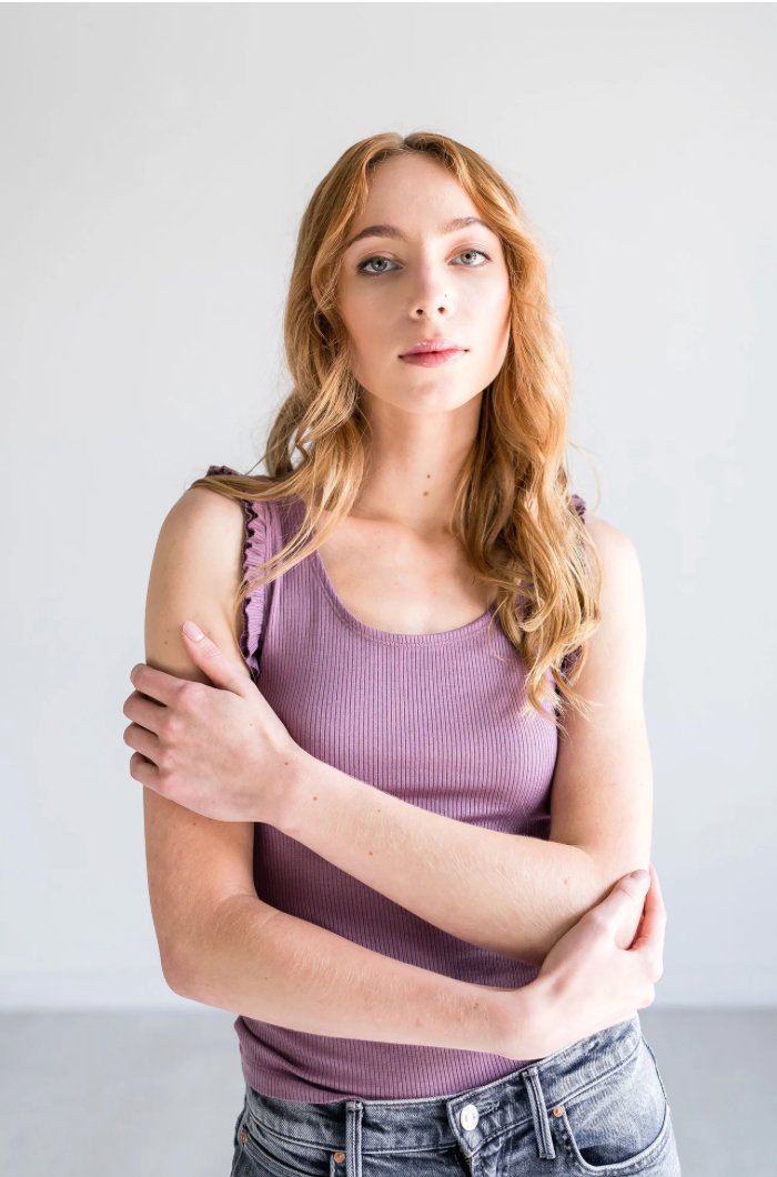 Mauve Ruffle Tank Top - Addie Rose Boutique - Austin