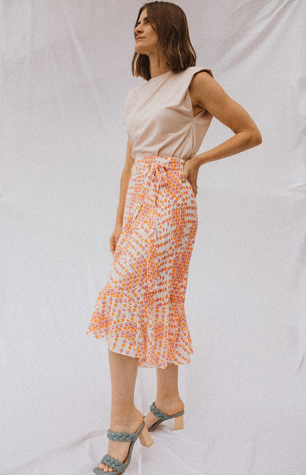 Mauve Solid Shoulder Tee - Addie Rose Boutique - Austin