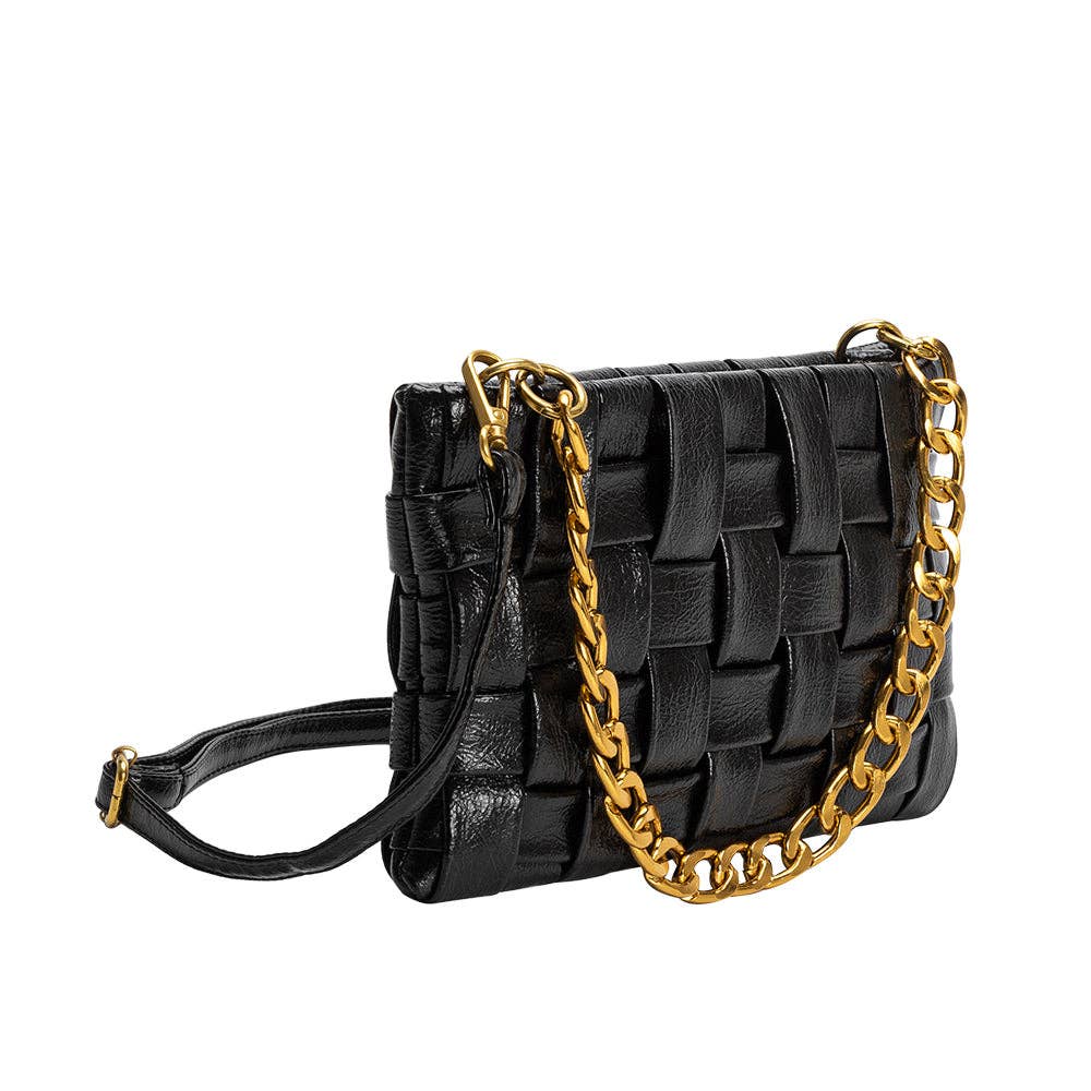 Melie Bianco - Mimie Black Recycled Vegan Crossbody Bag - Addie Rose Boutique - Austin