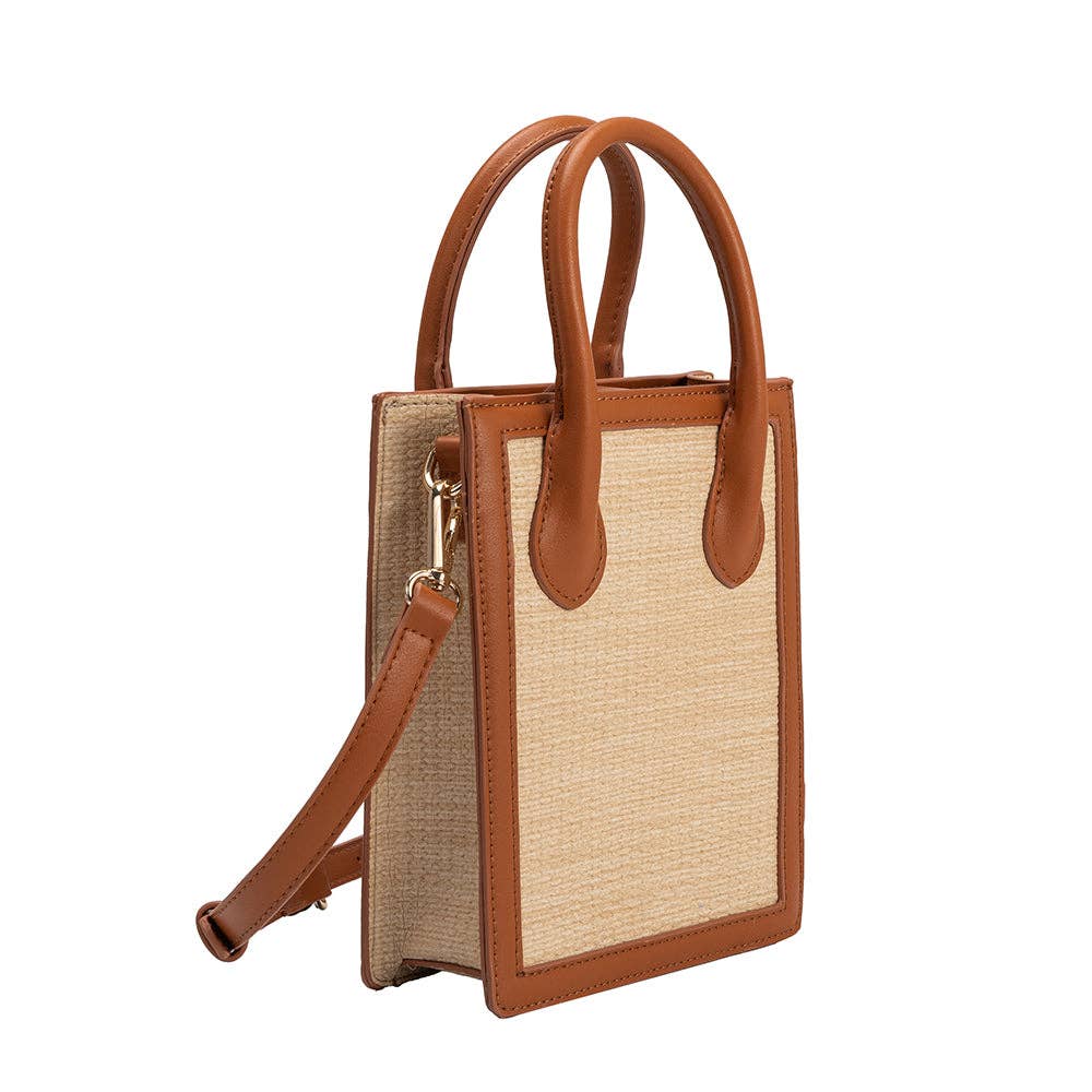 Melie Bianco The Harley Straw selling Tote Wood Handle