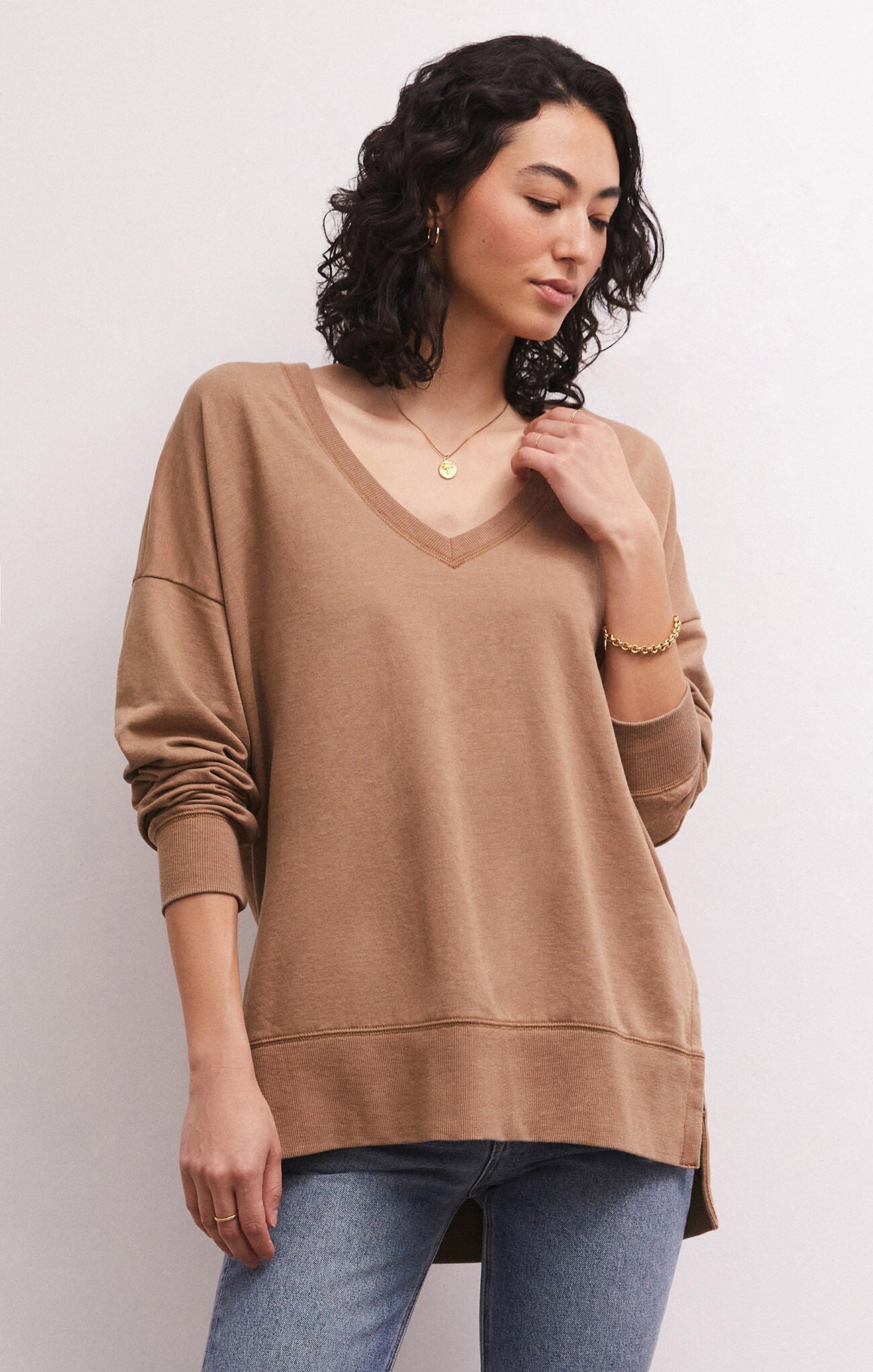 Modern V Neck Weekender - Addie Rose Boutique - Austin