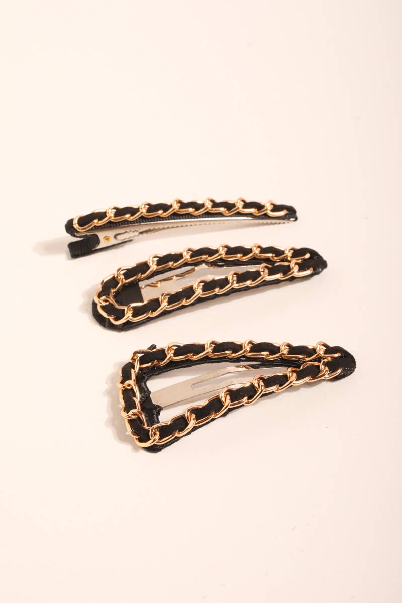 Mure and Grand - Chain Link Hair Clip Set - Addie Rose Boutique - Austin