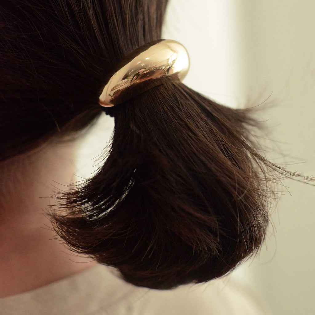 nar'sha - Narrow Crescent Metal Cuff Hair Tie | Gold - Addie Rose Boutique - Austin