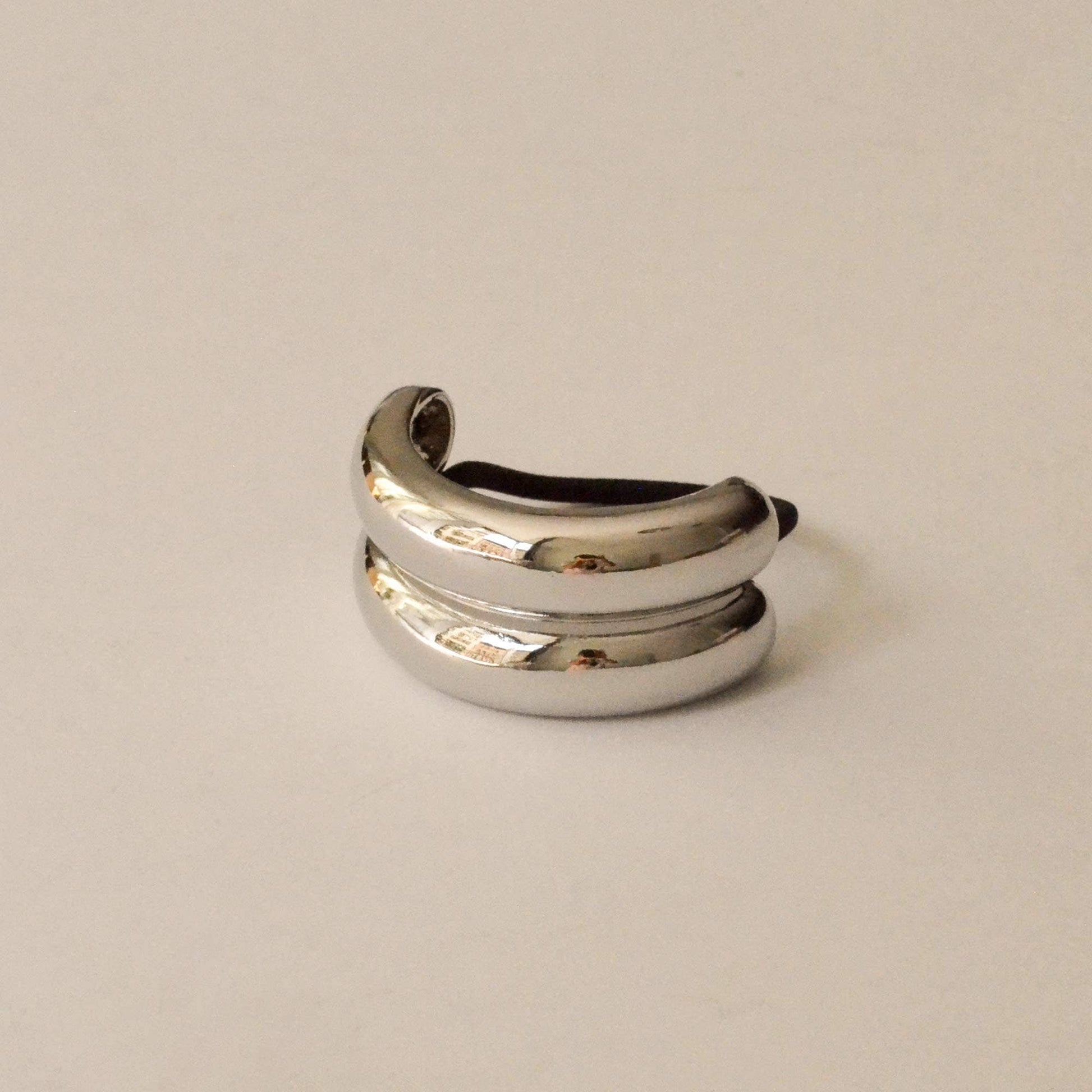 nar'sha - Wide Double Arch Metal Ponytail Hair Tie | Silver - Addie Rose Boutique - Austin