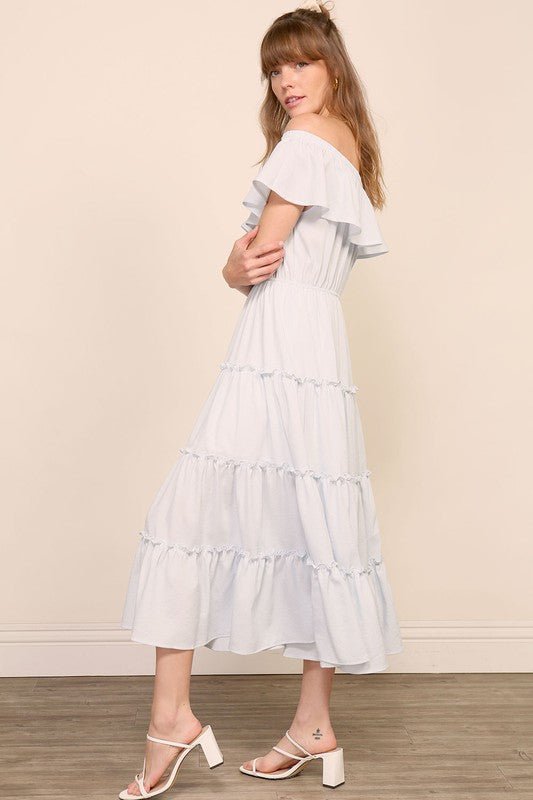 Off - Shoulder Tiered Dress - Addie Rose Boutique - Austin