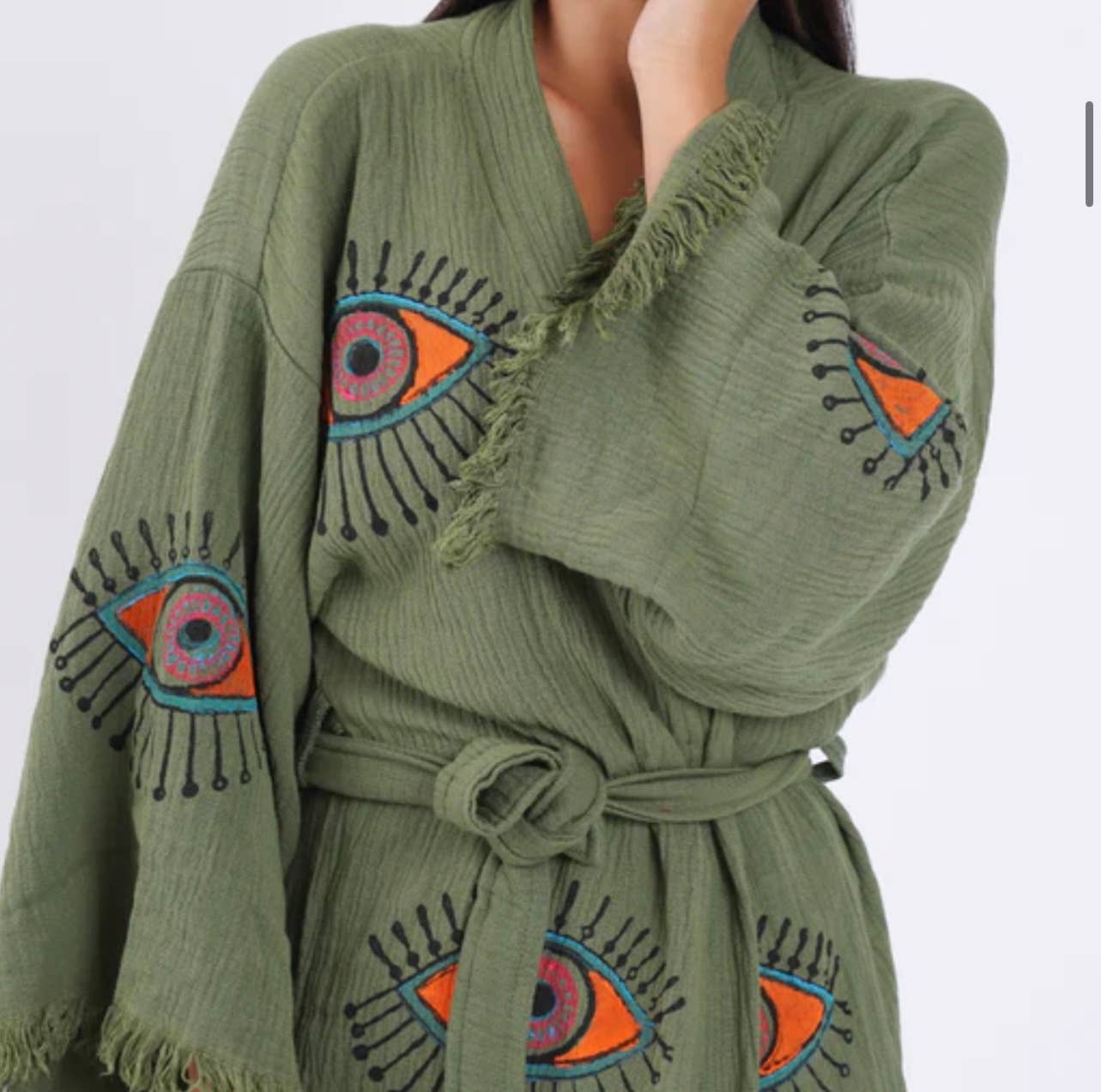 Olive Evil Eye Robe - Addie Rose Boutique - Austin