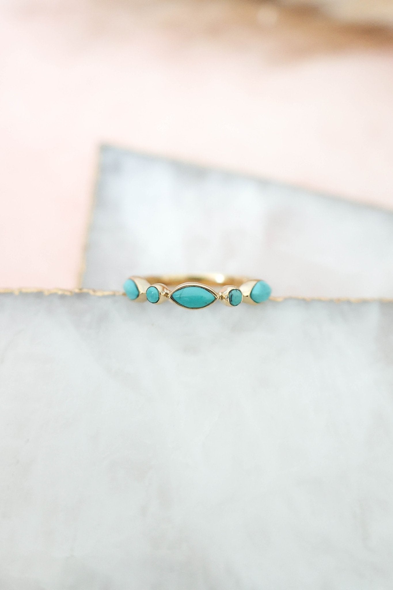 Olivia Turquoise Ring in Gold - Addie Rose Boutique - Austin