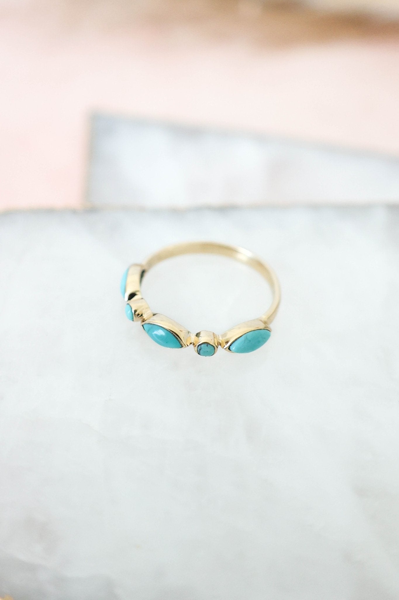 Olivia Turquoise Ring in Gold - Addie Rose Boutique - Austin