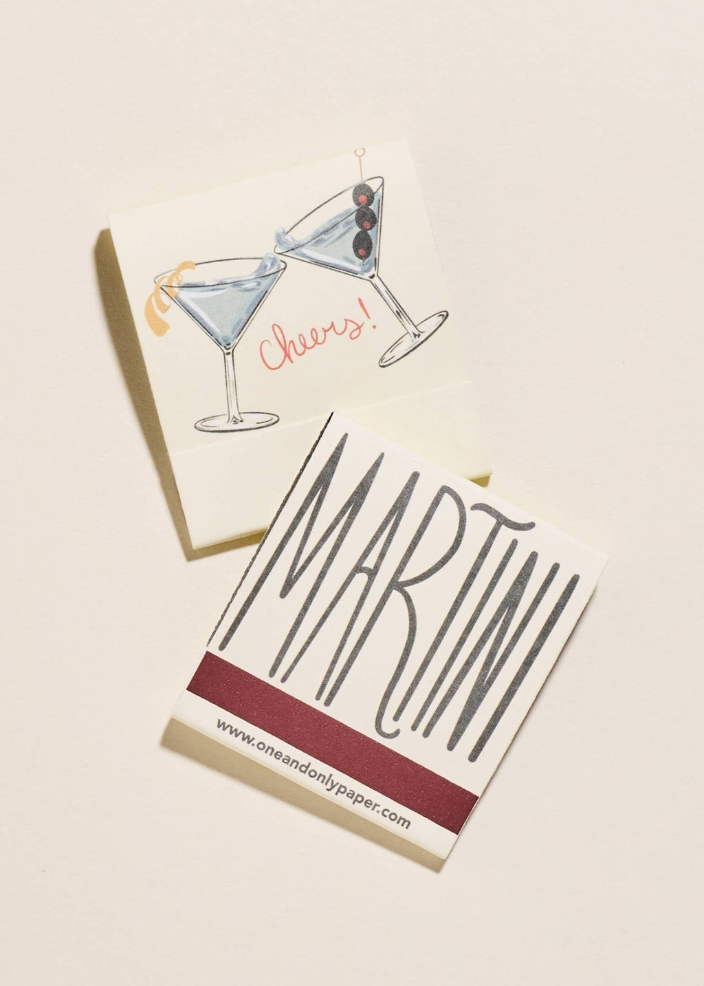 One & Only Paper - Martini Printed 10 Stem Matchbooks - Addie Rose Austin