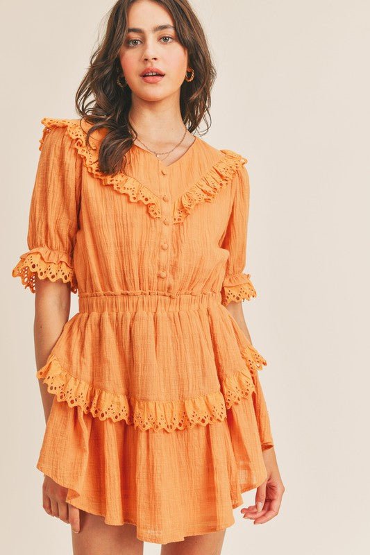 Orange Crush Ruffle Mini - Addie Rose Boutique - Austin