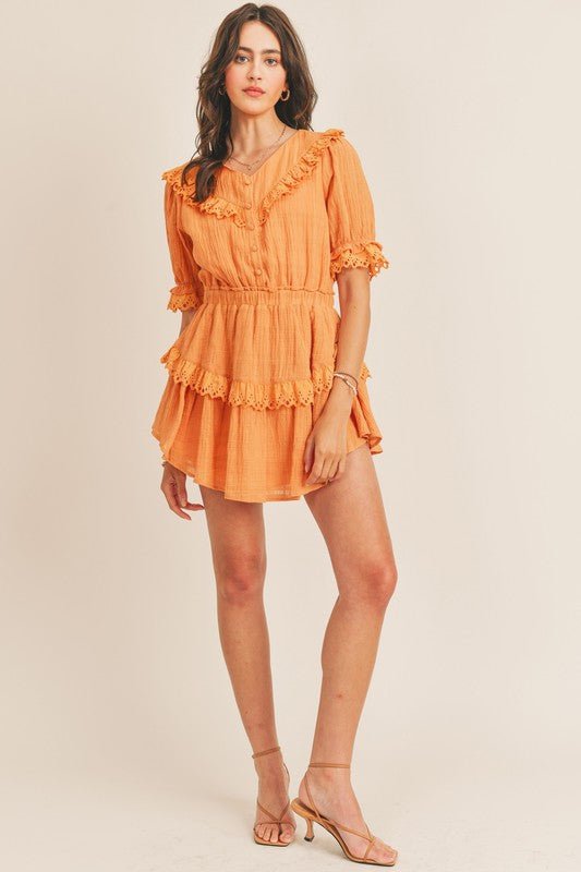 Orange Crush Ruffle Mini - Addie Rose Boutique - Austin