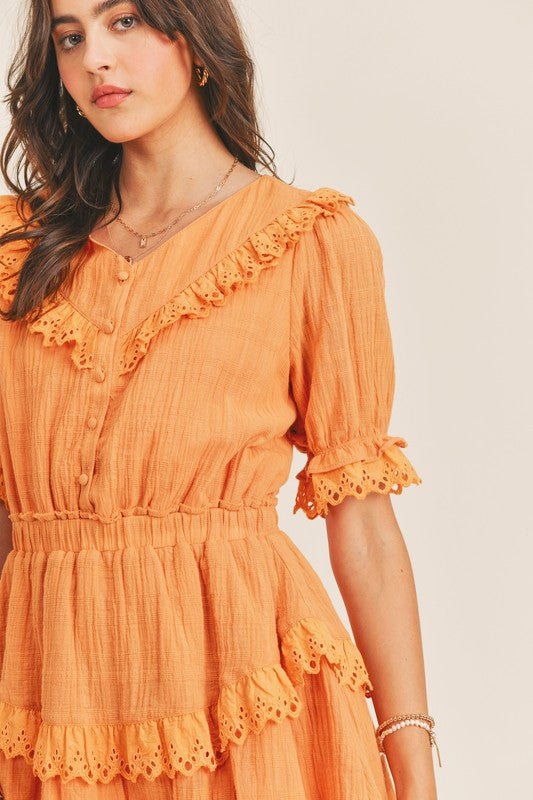 Orange Crush Ruffle Mini - Addie Rose Boutique - Austin