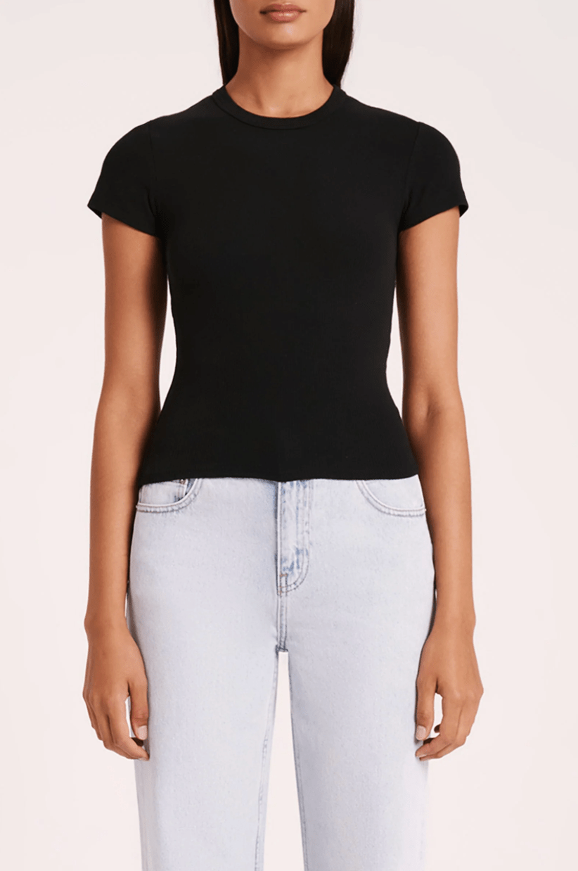 Organic Ribbed Top - Black - Addie Rose Boutique - Austin