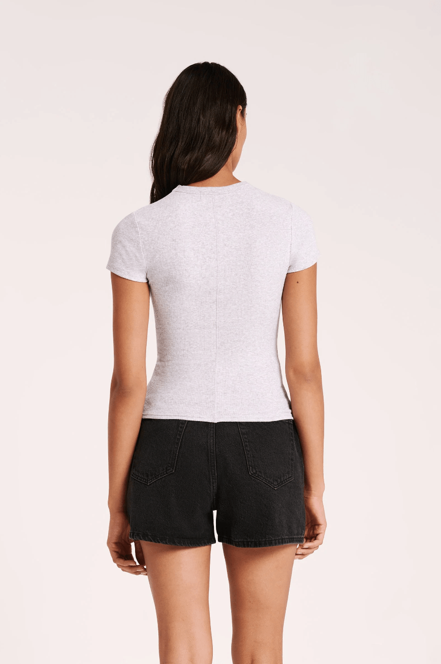 Organic Ribbed Top - Grey - Addie Rose Boutique - Austin