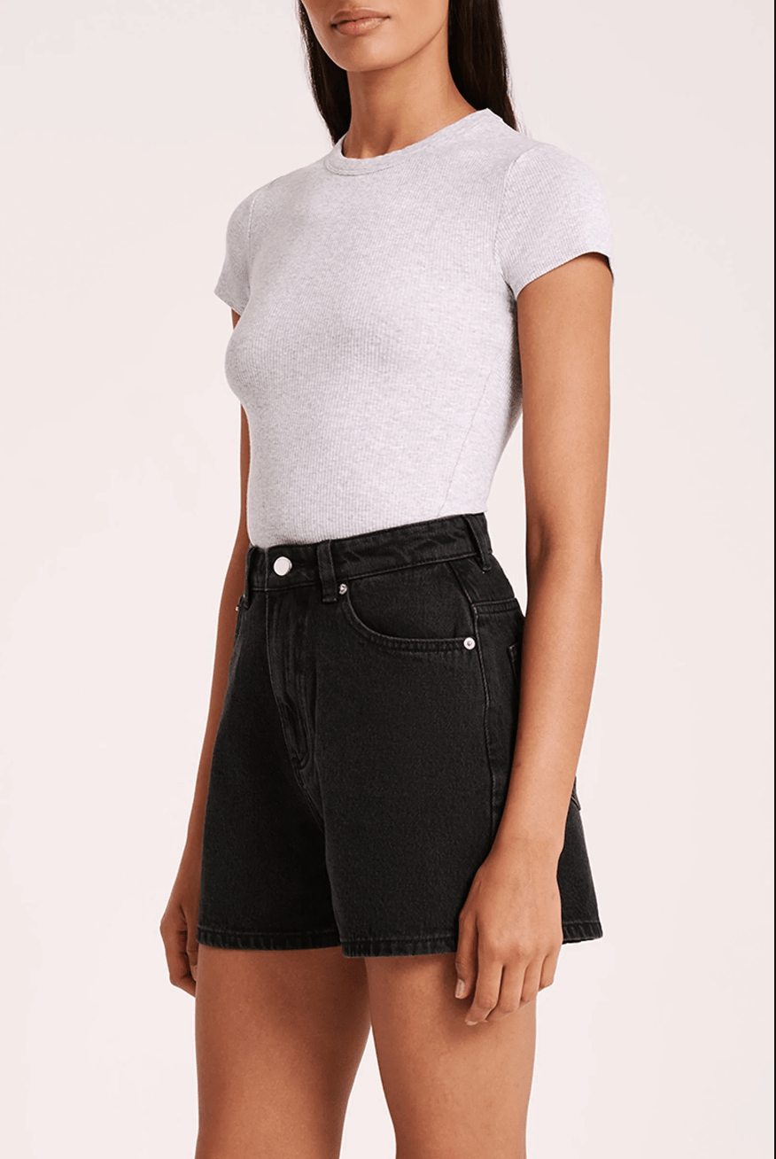 Organic Ribbed Top - Grey - Addie Rose Boutique - Austin