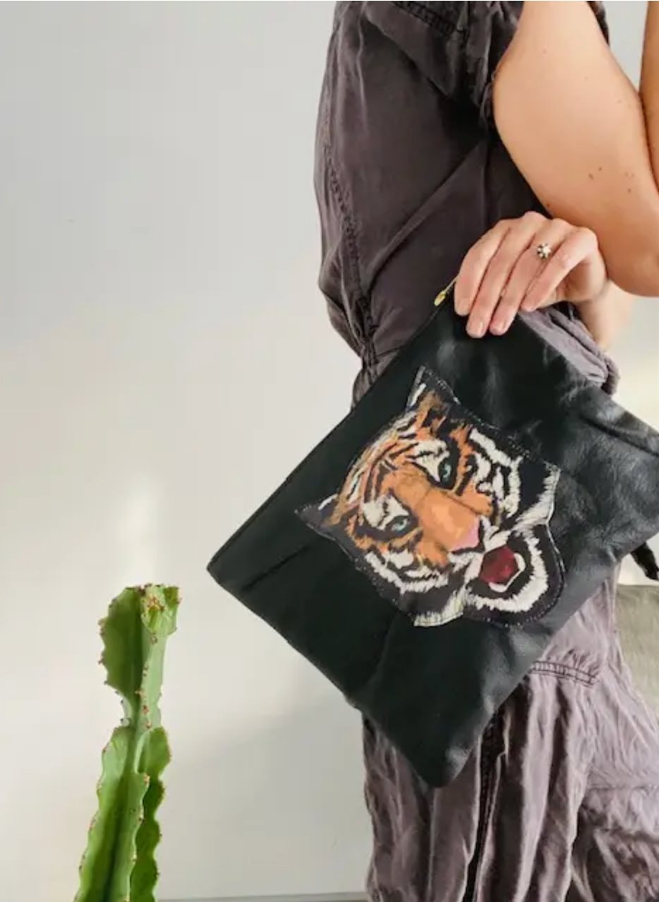 Original Leather Tiger Bag or Clutch - Addie Rose Boutique - Austin