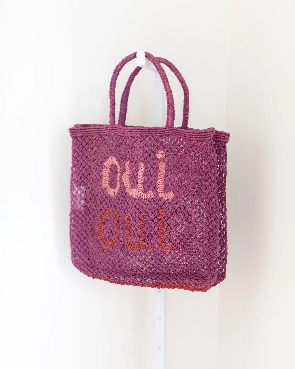 Oui Oui Jute Tote - Addie Rose Boutique - Austin