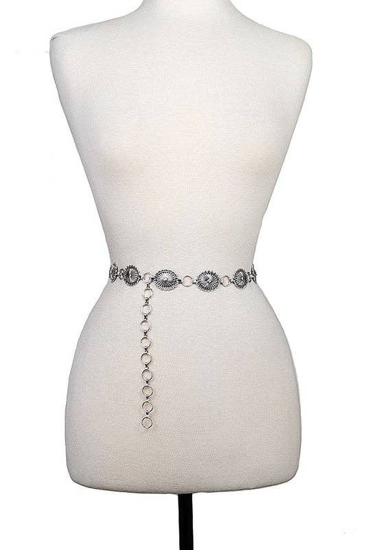 Oval Etched Larger Link Chain Belt: Small/Medium - Addie Rose Boutique - Austin