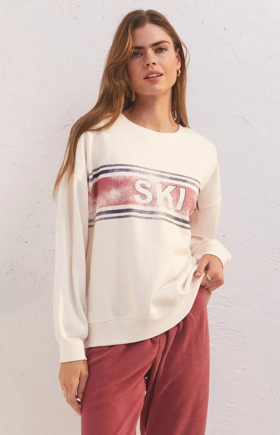 Oversized Ski Sweatshirt - Addie Rose Boutique - Austin