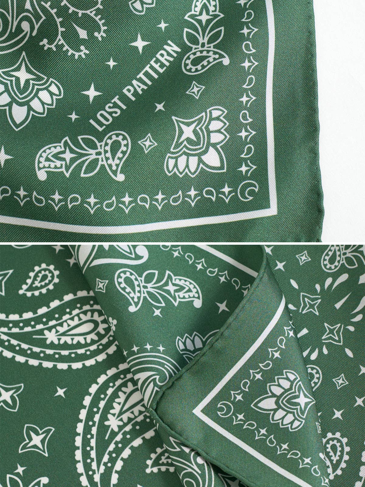 “Paisley" Silk Bandana Scarf - Sagebrush Green - Addie Rose Austin