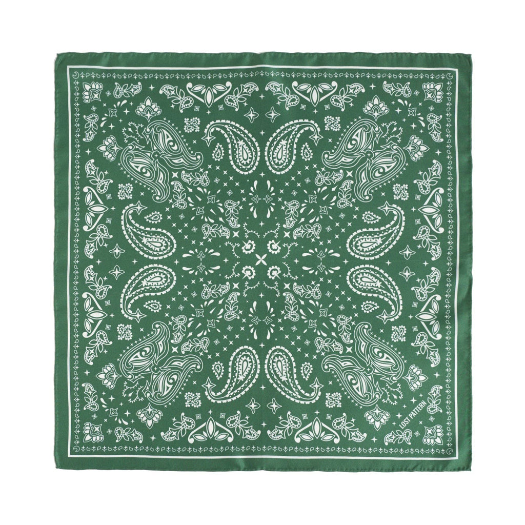 “Paisley" Silk Bandana Scarf - Sagebrush Green - Addie Rose Austin