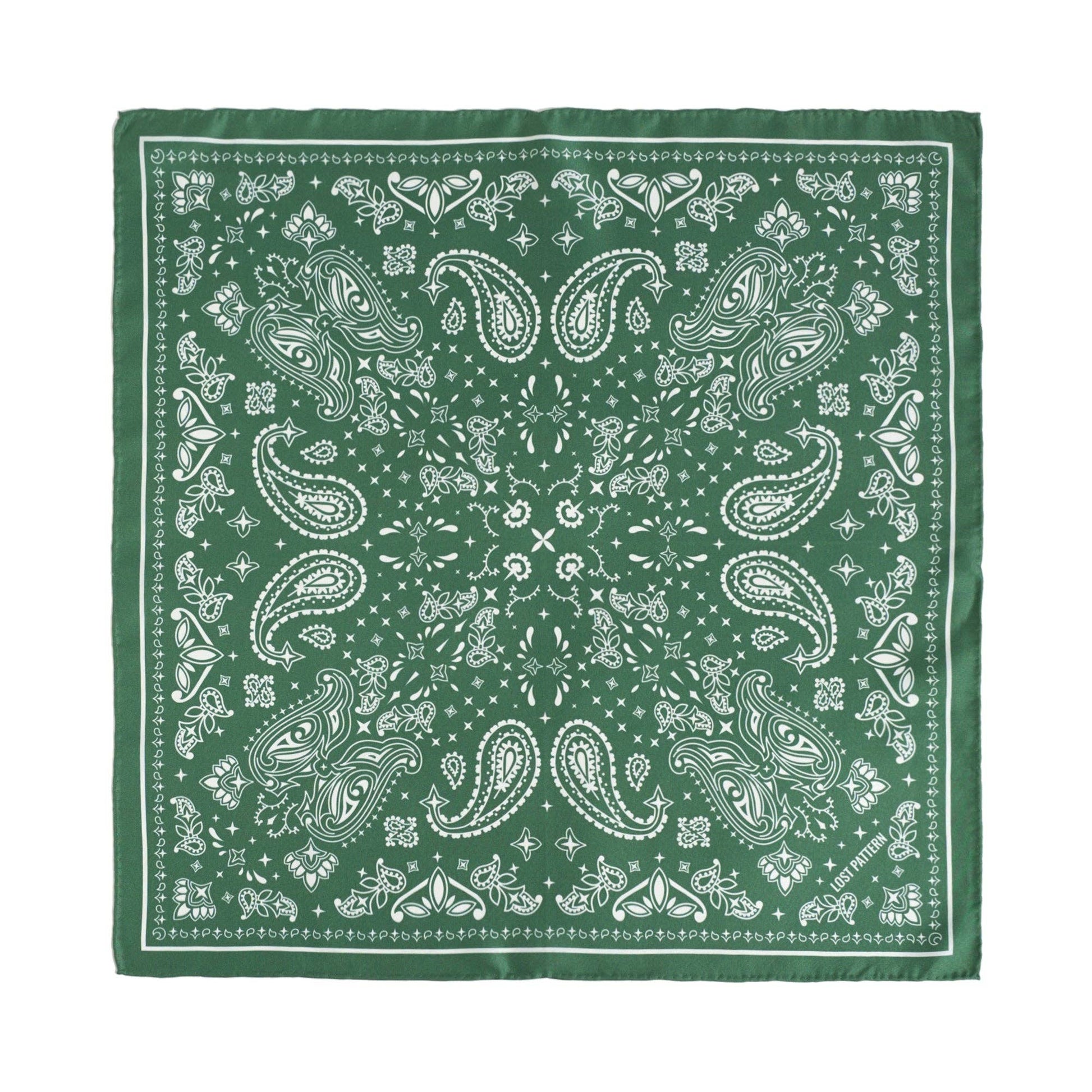 “Paisley" Silk Bandana Scarf - Sagebrush Green - Addie Rose Austin