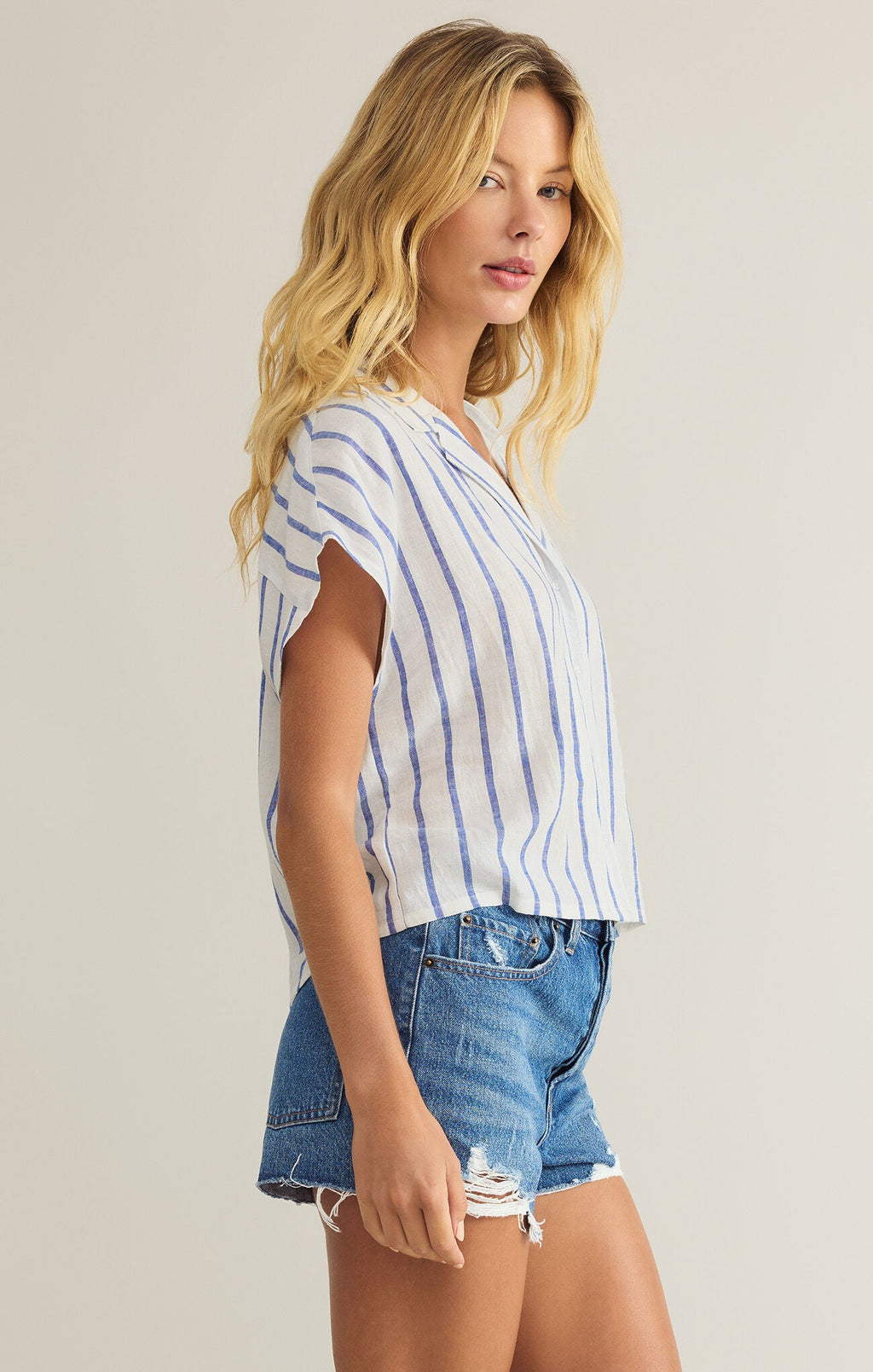 Parallel Button Down Top - Addie Rose Boutique - Austin