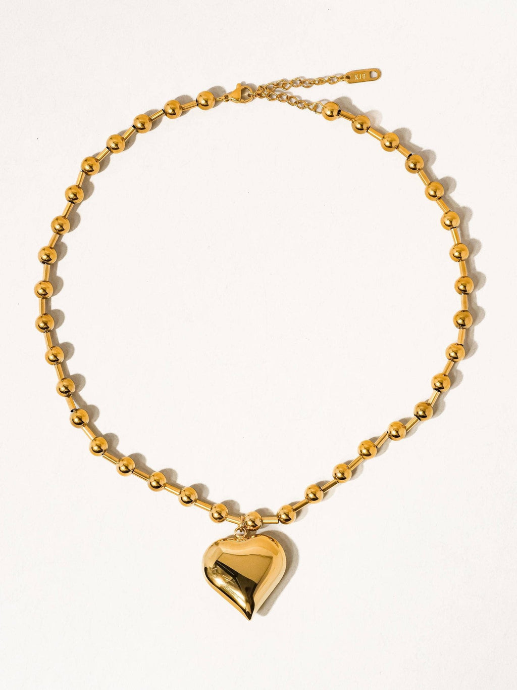 Paris 18K Gold Non - Tarnish Large Heart Chain Necklace - Addie Rose Boutique - Austin