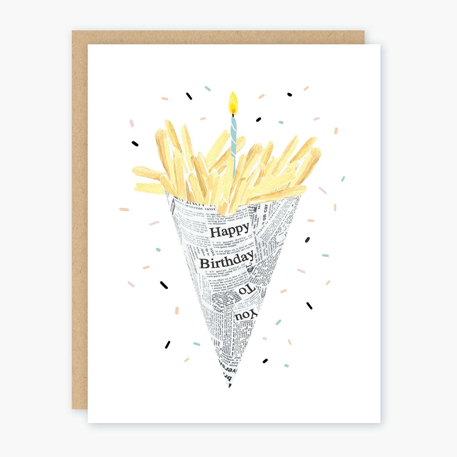 Party of One - Birthday Fries Card - Addie Rose Boutique - Austin