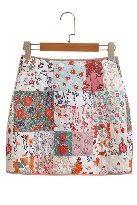 Patchwork Skirt - Addie Rose Boutique - Austin