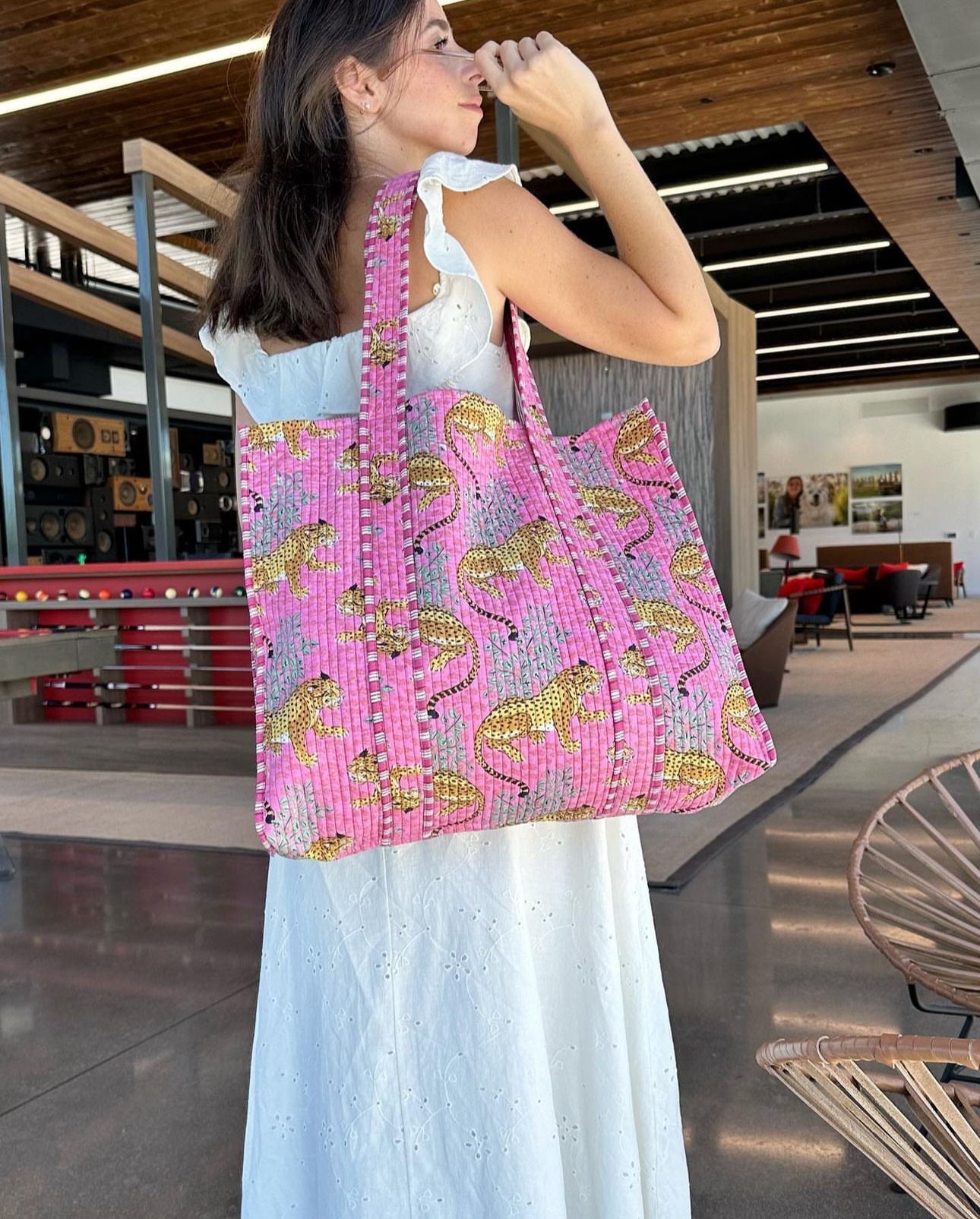 Pink Leopard Tote - Addie Rose Boutique - Austin