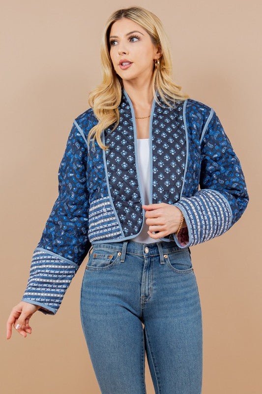Quilted Reversible Print Jacket - Addie Rose Boutique - Austin