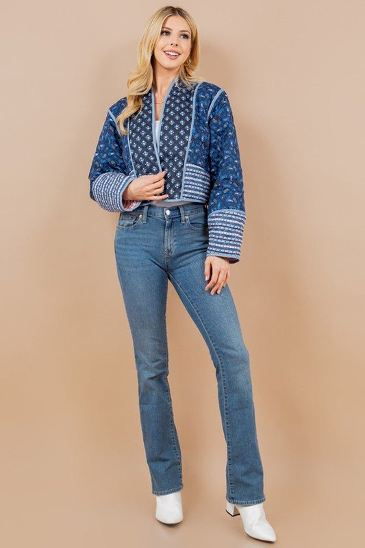 Quilted Reversible Print Jacket - Addie Rose Boutique - Austin