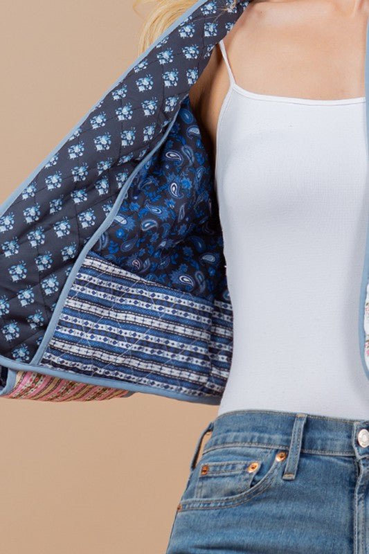 Quilted Reversible Print Jacket - Addie Rose Boutique - Austin