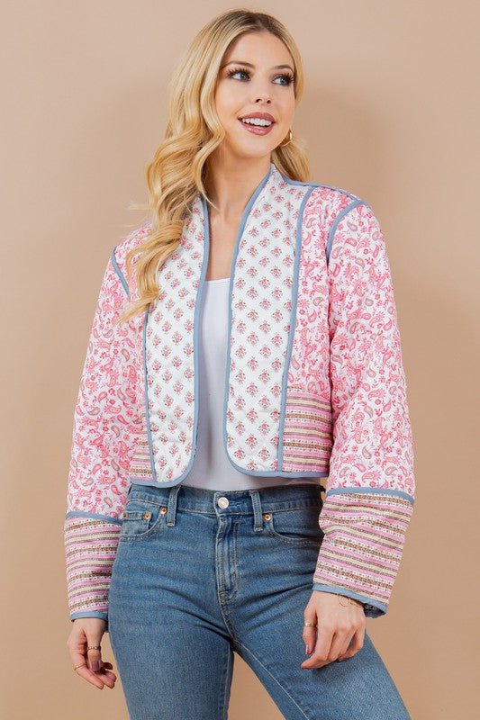Quilted Reversible Print Jacket - Addie Rose Boutique - Austin